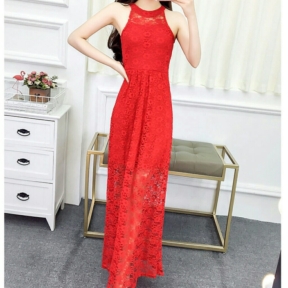 Halter evening gown
